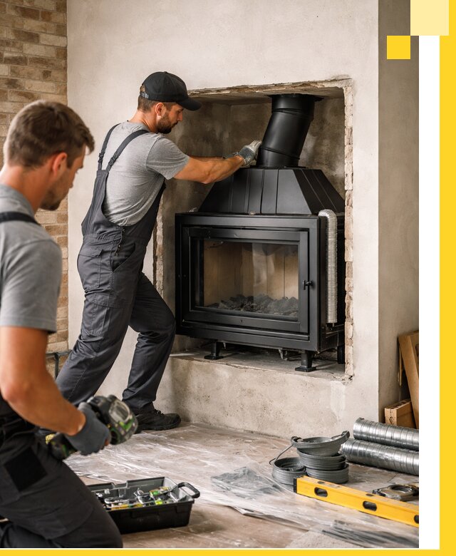 Установка каминных топок в Пушкине: монтаж, подключение
