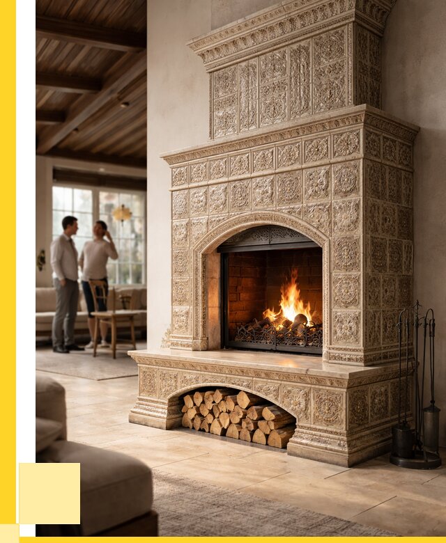 Купить изразцовый камин в Пушкине от 270425 р. | ЭриданПшн