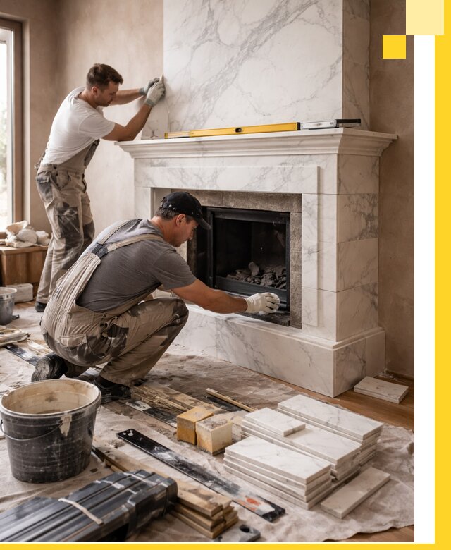 Отделка каминов в Пушкине качественные облицовочные работы