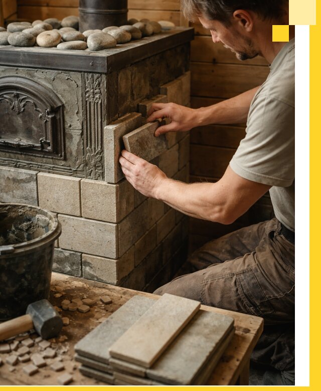 Облицовка банных печей в Пушкине профессиональная отделка