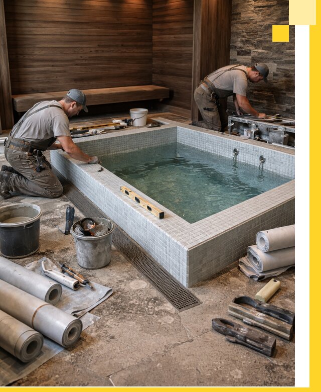 Установка и строительство бассейнов для сауны в Пушкине