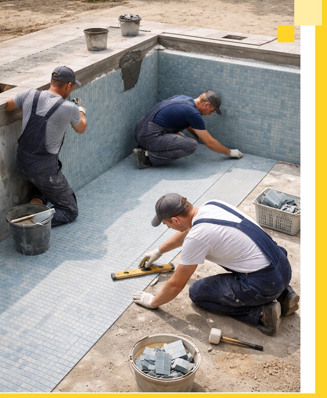 Укладка и установка плитки для бассейнов под ключ в Пушкине