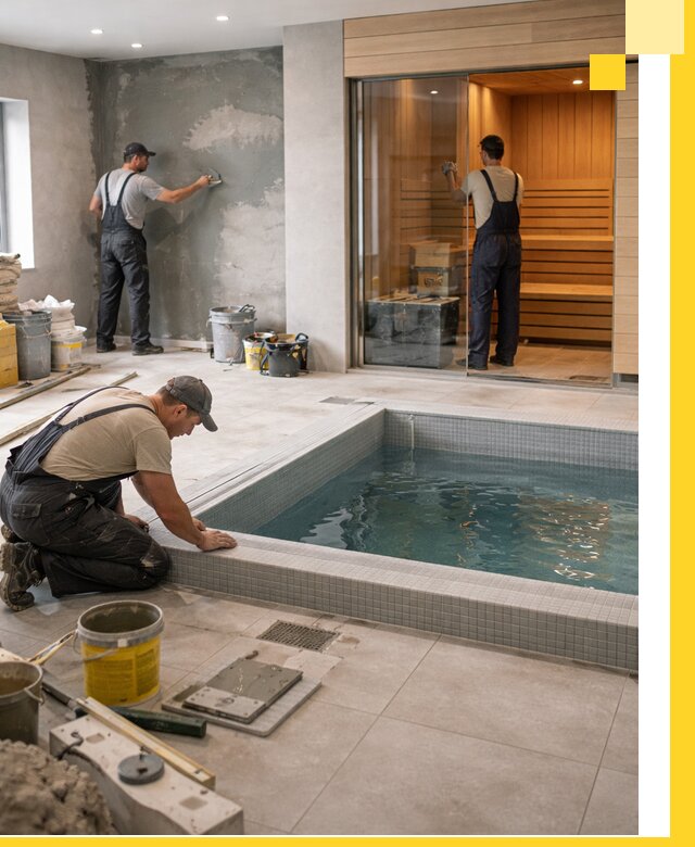 Проектирование и строительство сауны с бассейном в Пушкине