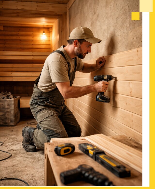 Профессиональная внутренняя отделка бани в Пушкине под ключ