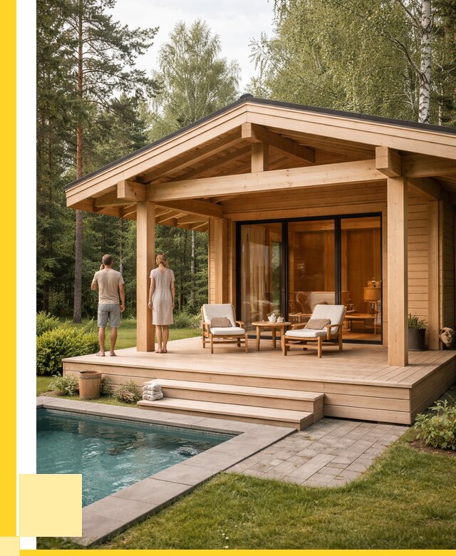 Бани с террасой под ключ в Пушкине от 649020 р. | ЭриданПшн