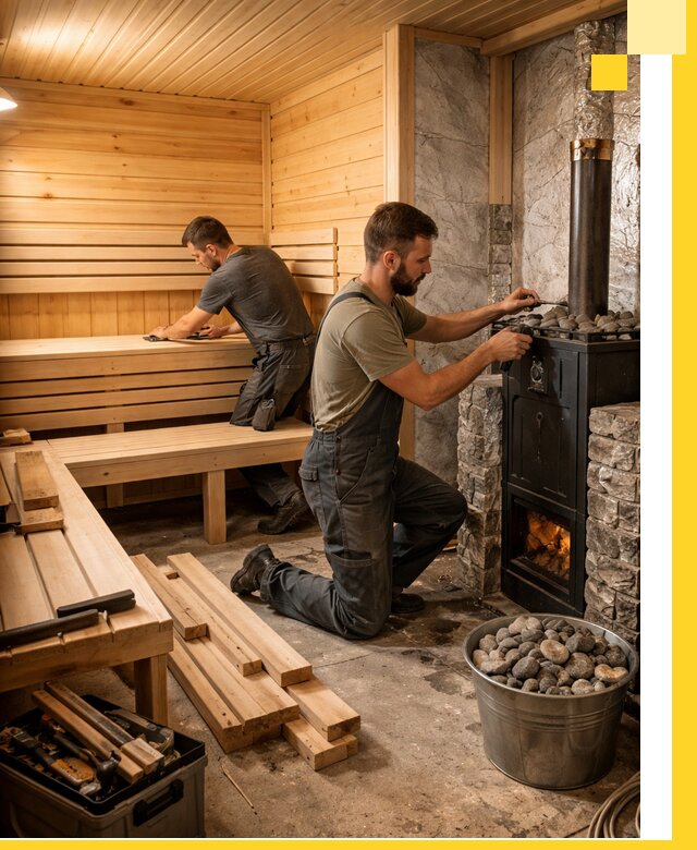 Дизайн и строительство интерьеров бань под ключ в Пушкине