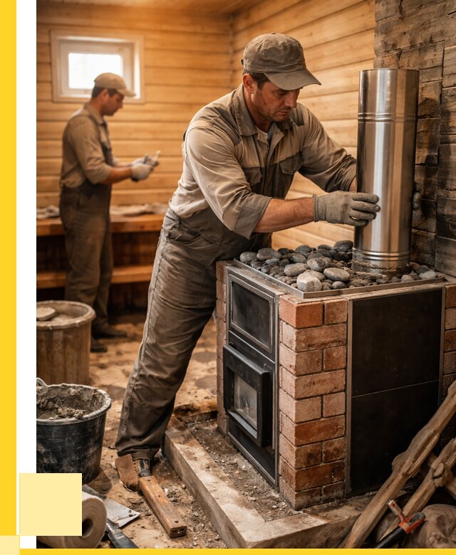 Монтаж печи в бане под ключ в Пушкине от 21634 р. | ЭриданПшн