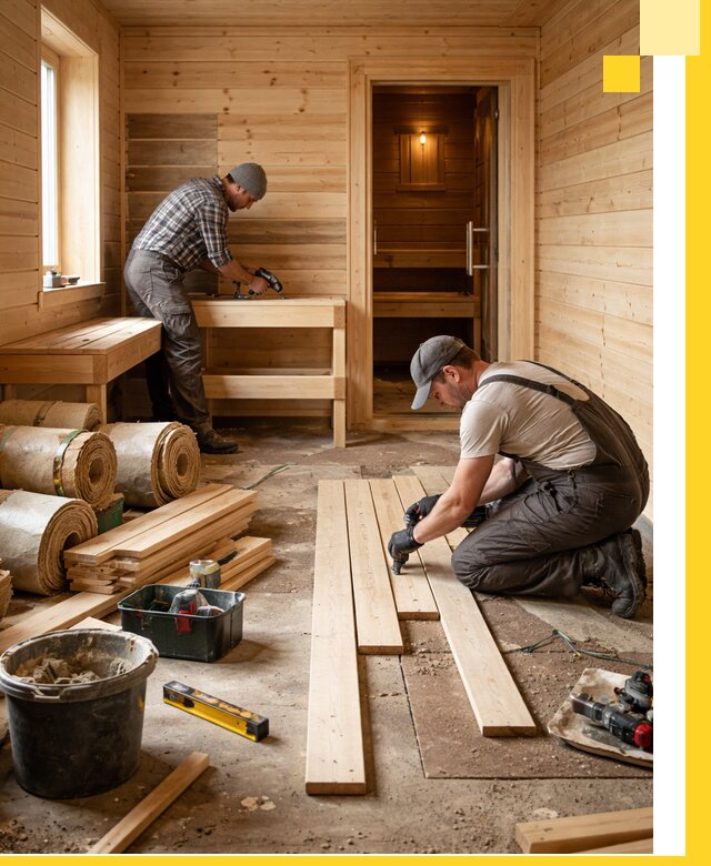 Индивидуальный проект бани с комнатой отдыха под ключ в Пушкине