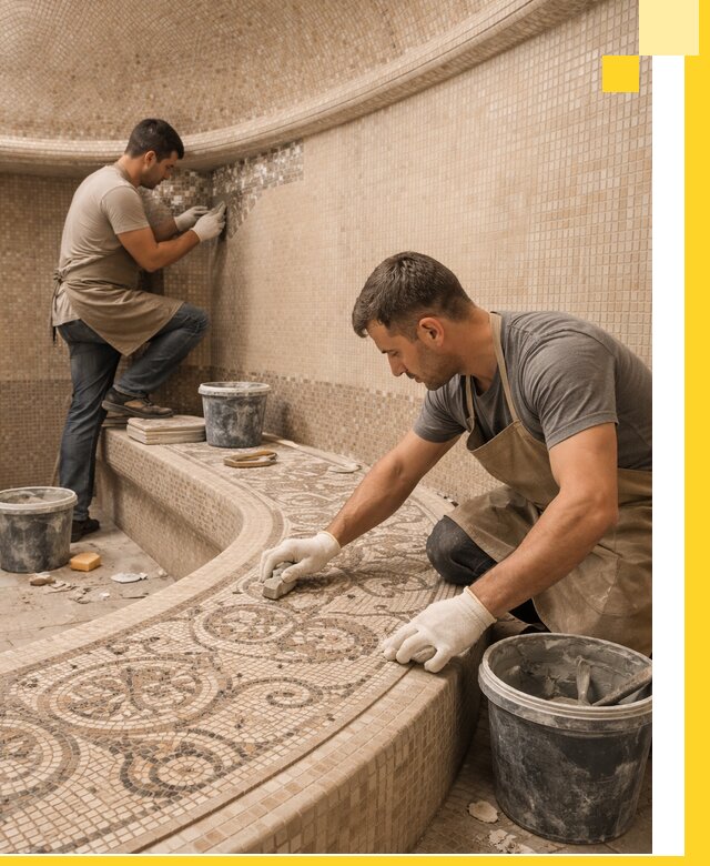 Плитка для хамама в Пушкине, укладка, подбор и поставка